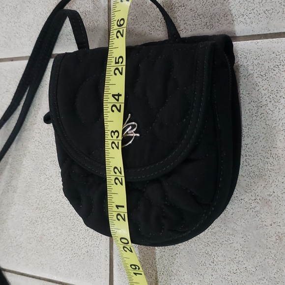 Vera Bradley VB Black Small Crossbody Purse Bag Wallet Zipper Flap - Picture 11 of 13